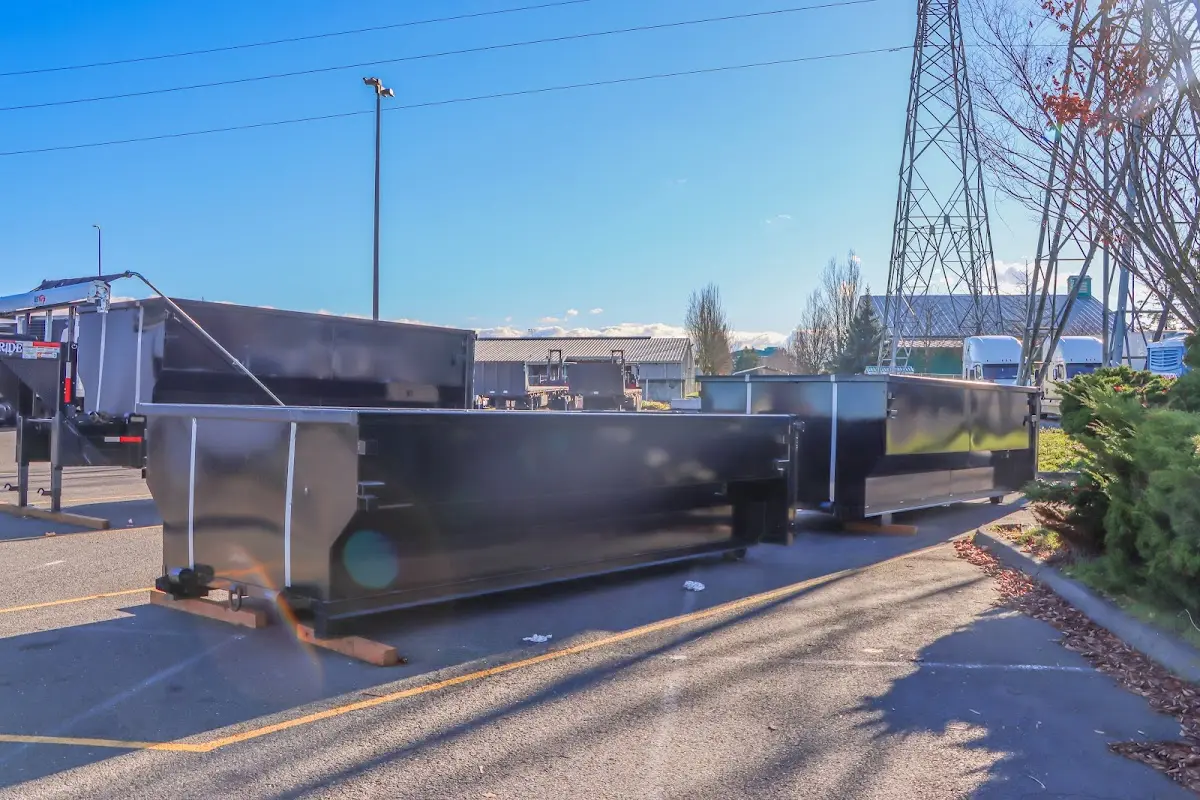 Roll-off dumpster ready for waste disposal at job site for Estate Cleanout Dumpster Rental in Whitestown